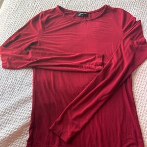 White Fox Boutique Fitted Red Long Sleeve Blouse